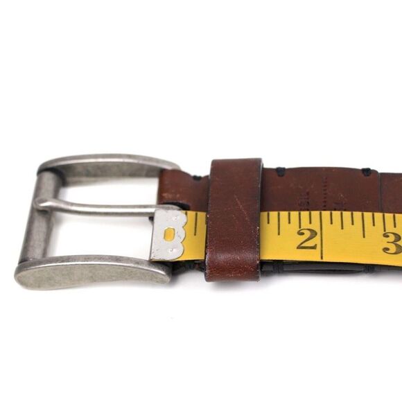 Fossil SADDLE BROWN GENUINE LEATHER 1.5"Wd DRESS CASUAL MEN'S BELT Sz 32/80 (B10 - Picture 10 of 11
